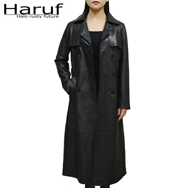 楽天市場】トレンチコート レザーコート ロングコート レディース 本革