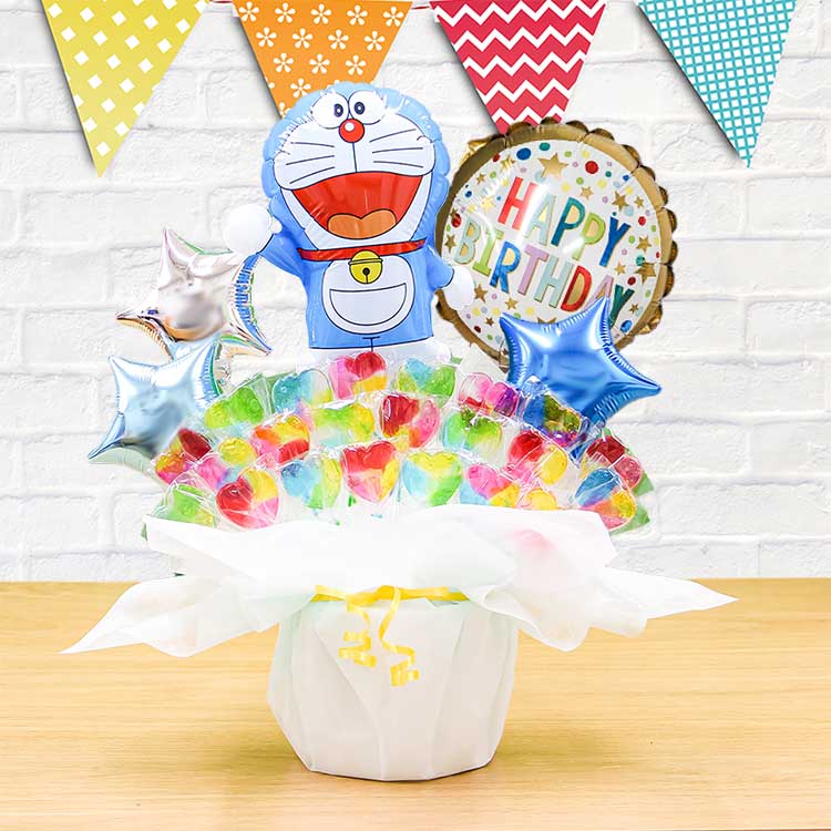 楽天市場】バルーンギフト 名入れ 卓上バルーン ドラえもん キャンディ