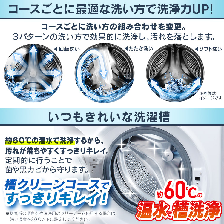 楽天市場】ドラム式洗濯機 8kg 4kg 洗剤自動投入 FLK842Z-W ホワイト
