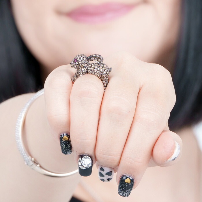 楽天市場】K18WG 18金 ブラウンダイヤモンド うさぎ 指輪 ダイヤモンド