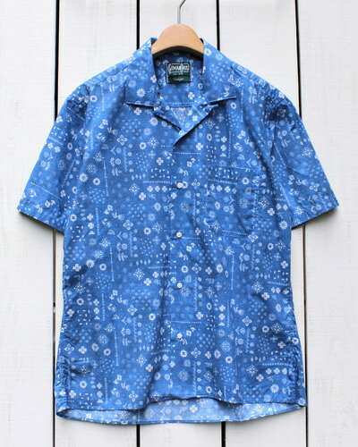 楽天市場】Gitman Vintage SS Open Collar Shirts w Pocket Blue