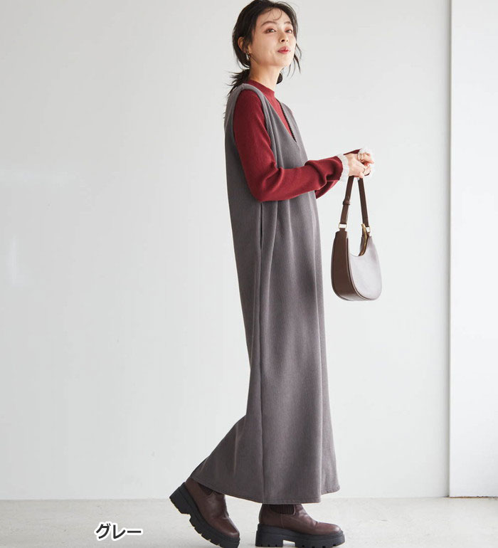 楽天市場】ジャンパースカート あったか裏ベロアニットコール