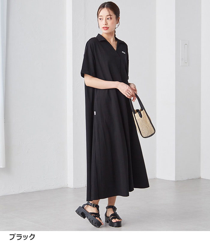 楽天市場】ワンピース レディース ＜FILA＞ゆったりフレアーポロ