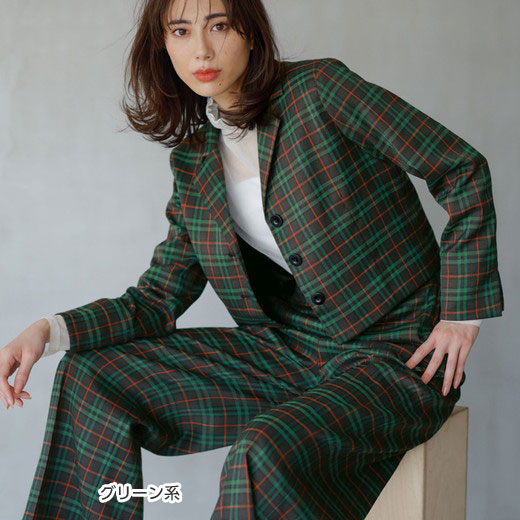 楽天市場】パンツスーツ レトロタータンチェック柄セットアップ(M〜LL