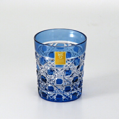 楽天市場】カガミクリスタル 冷酒杯 江戸切子(八角籠目 紋) 青