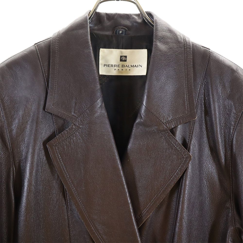 楽天市場】ピエールバルマン 日本製 ラム レザーコート F ブラウン