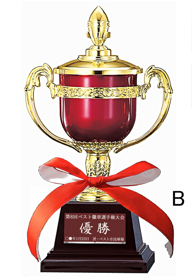 楽天市場】優勝カップ 高さ270mm 文字彫刻無料】樹脂製「赤い優勝