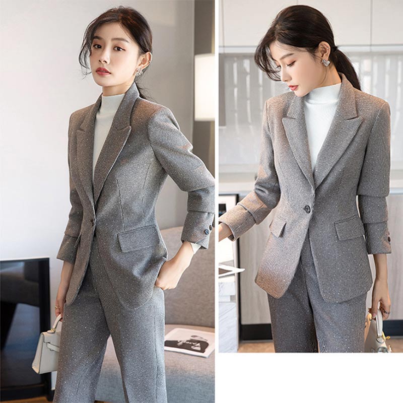 楽天市場】送料無料 全3色 パンツスーツ レディース グリーン グレー