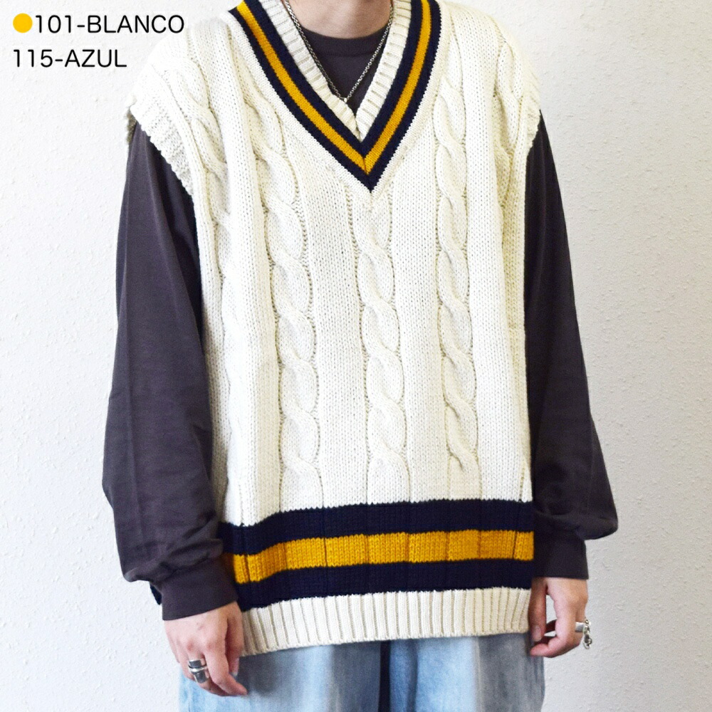 楽天市場】ベスト チルデンニット Vネック セーター ユニセックス