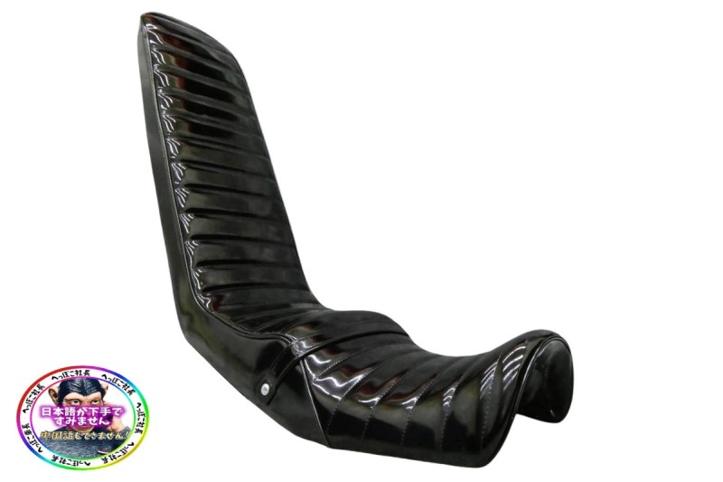 xjr400 チョビ3段シート 黒 30cm 合皮 エナメル XJR400 三段シート 60cm