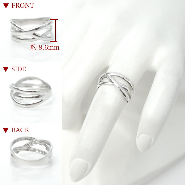 楽天市場】プラチナ リング 指輪 デザインリング レディース Pt900 3連