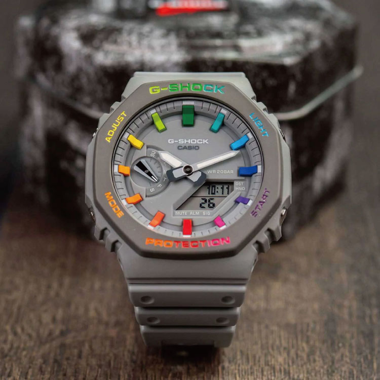楽天市場】CasiOak GREY (カシオーク/グレーレインボー）G-Shock