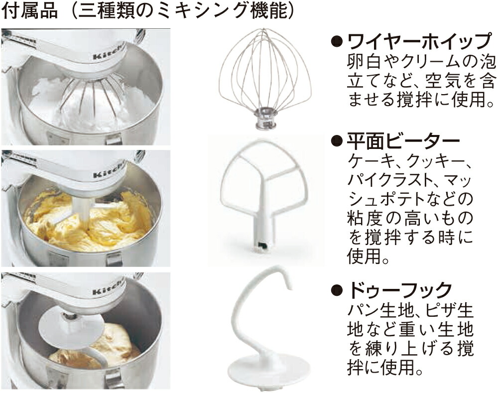 楽天市場】KSM5.5WH キッチンエイド スタンドミキサー 卓上ミキサー