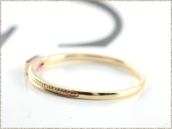 楽天市場】18金 リング バケットカット ルビー 指輪 k18 ゴールド