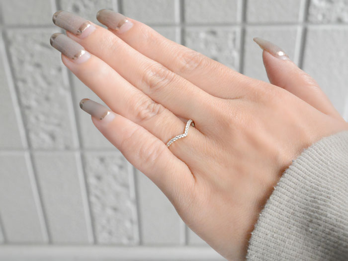 楽天市場】リング ダイヤモンド プラチナ プラチナ900 pt900 V字リング