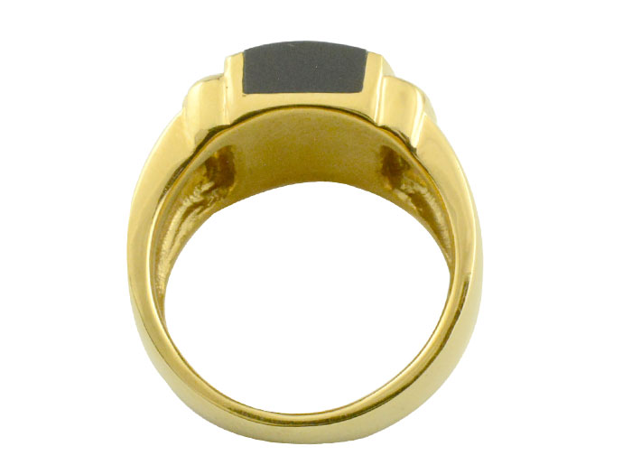 楽天市場】k18 リング オニキス 印台 イエローゴールド 指輪 18金