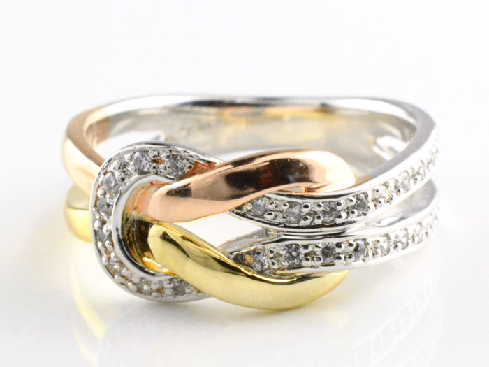 楽天市場】リング 指輪 コンビリング pt900 k18 ダイヤモンド