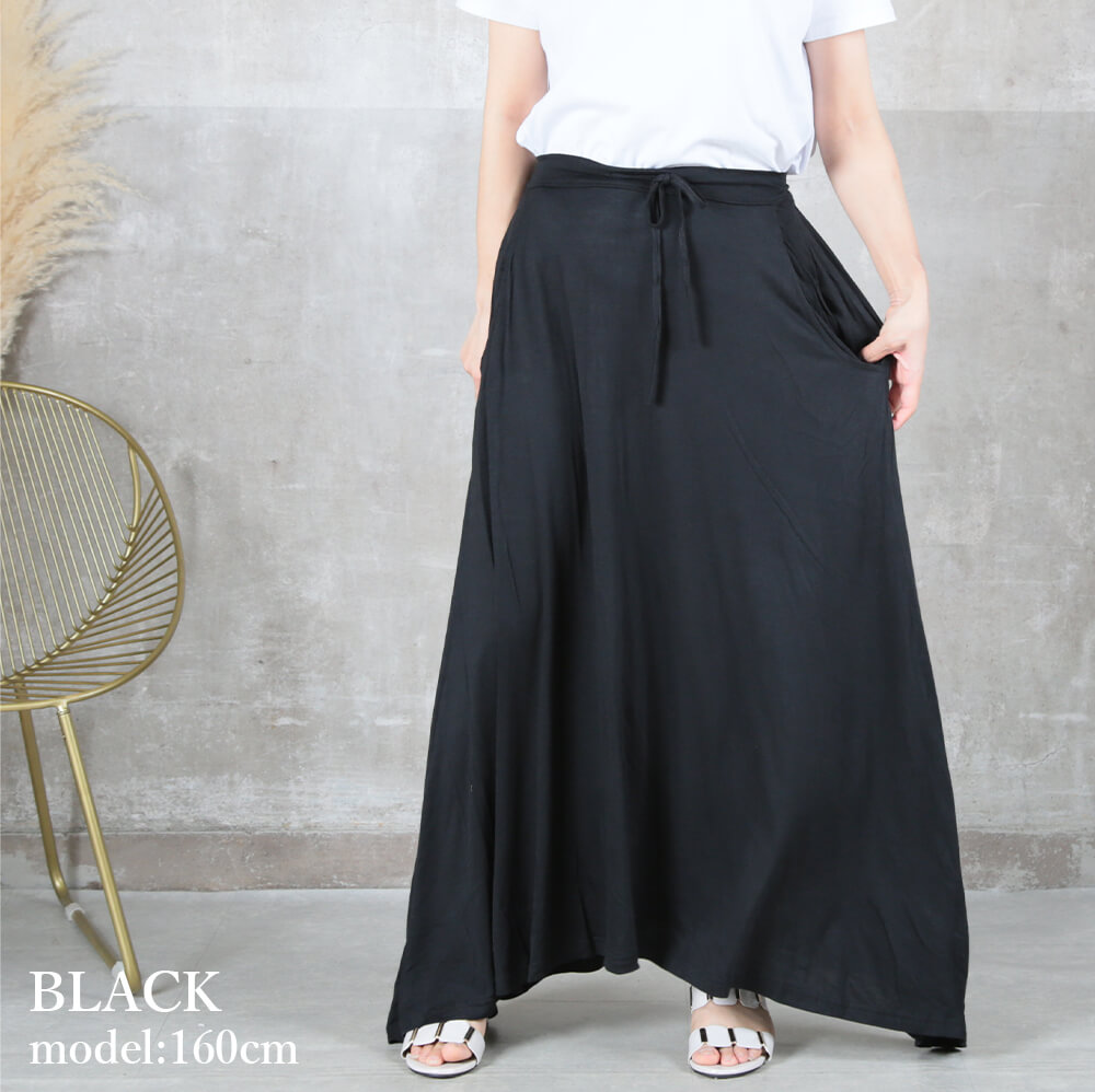 楽天市場】即納 フレアスカート ロング 裾変形 マキシスカート