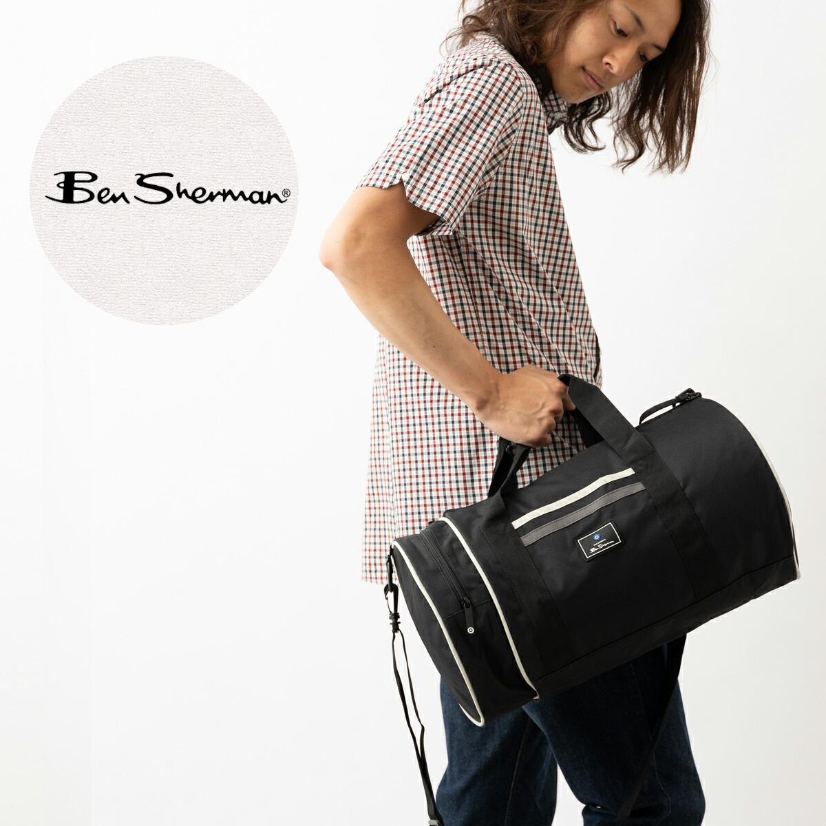 楽天市場】ベンシャーマン Ben Sherman ストライプバレルバッグ