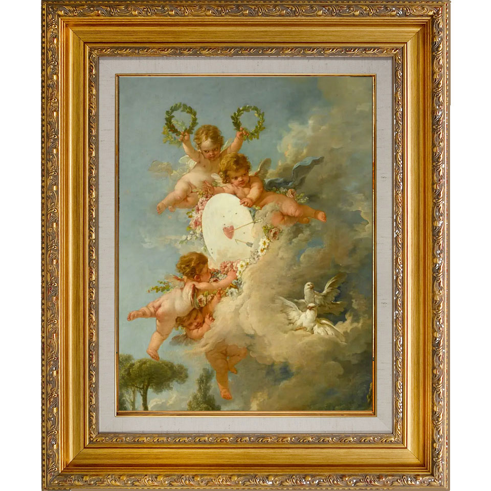 楽天市場】絵画 F6号 ブーシェ 「アモルの標的（部分）」 複製画 世界