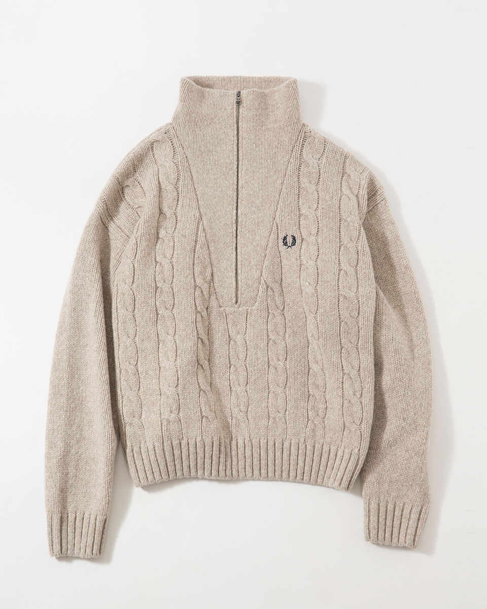 楽天市場】フレッドペリー ハーフジップ ケーブル ニット ジャンパー