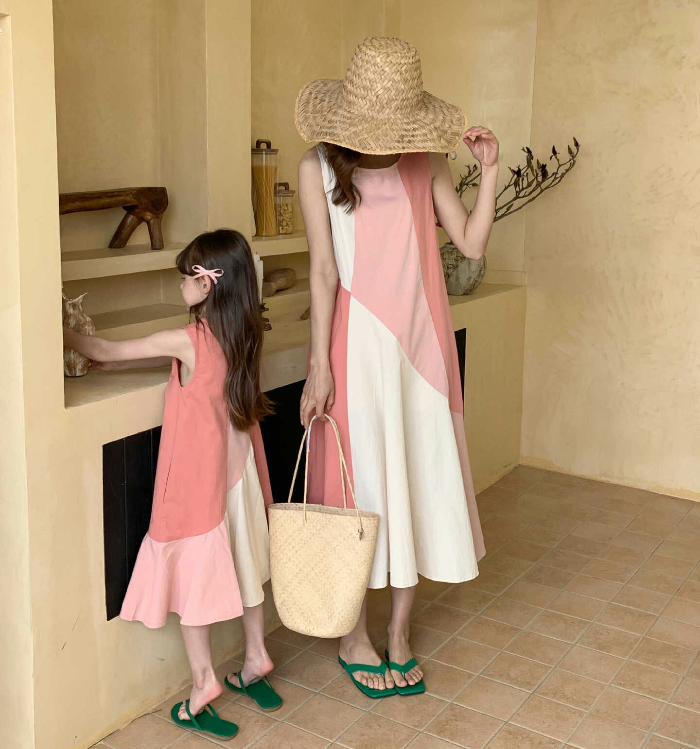 楽天市場】親子 ペアルック ワンピース 親子ペア ワンピース リンク