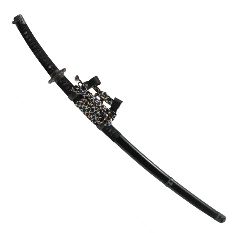 れお、模造刀真剣拵え 鞘.黒呂離れ千段、本朴木鮫牛革