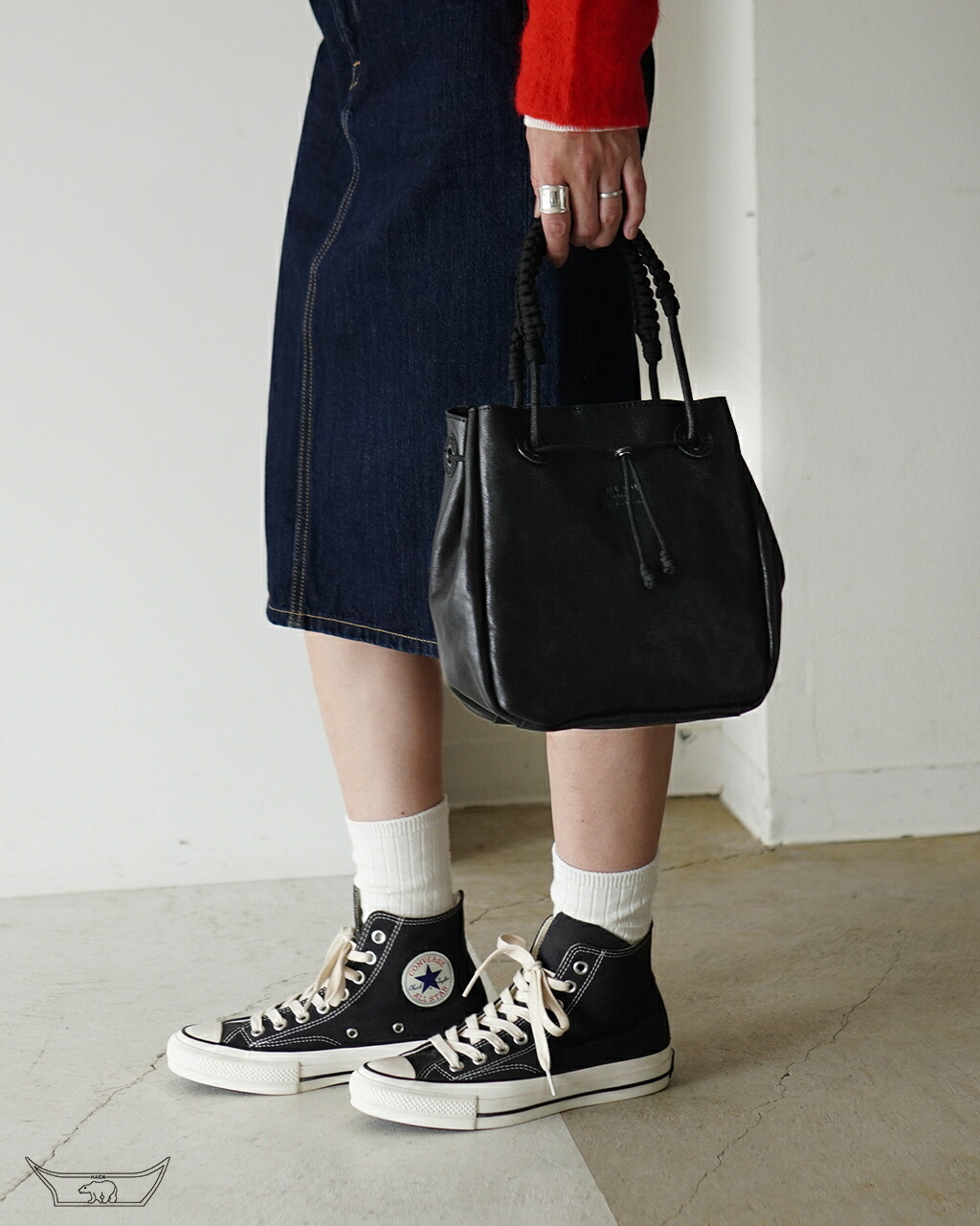 楽天市場】ハイダ HAIDA ウォッシュドレザー トートバッグ 巾着バッグ