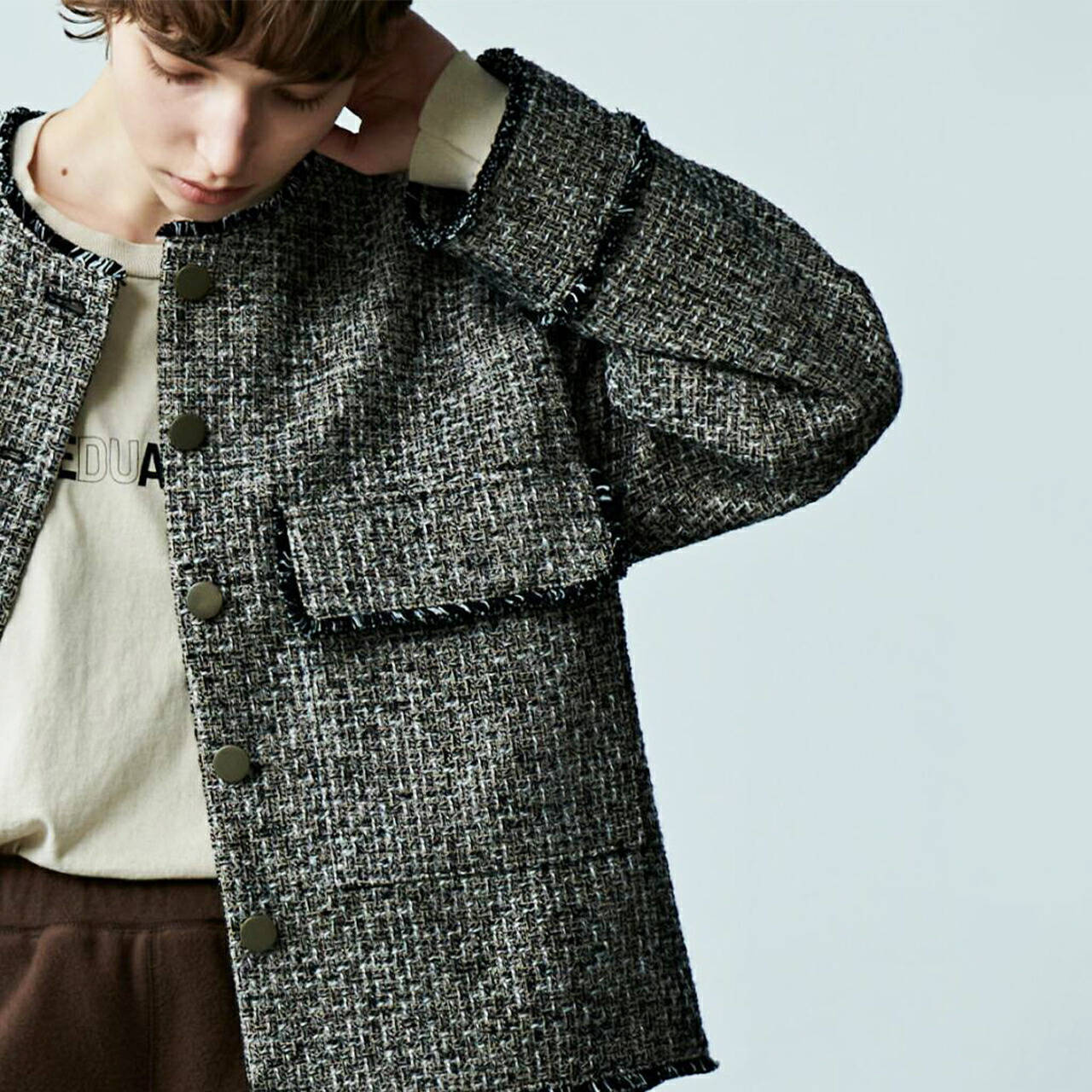 楽天市場】【SALE！20%OFF】カーキ KHA:KI ツイード ミル ジャケット