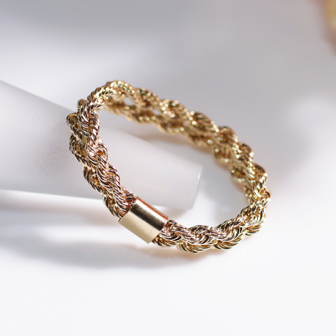 楽天市場】K18YG 中空ロープ チェーンリング【送料無料】【代引手数料