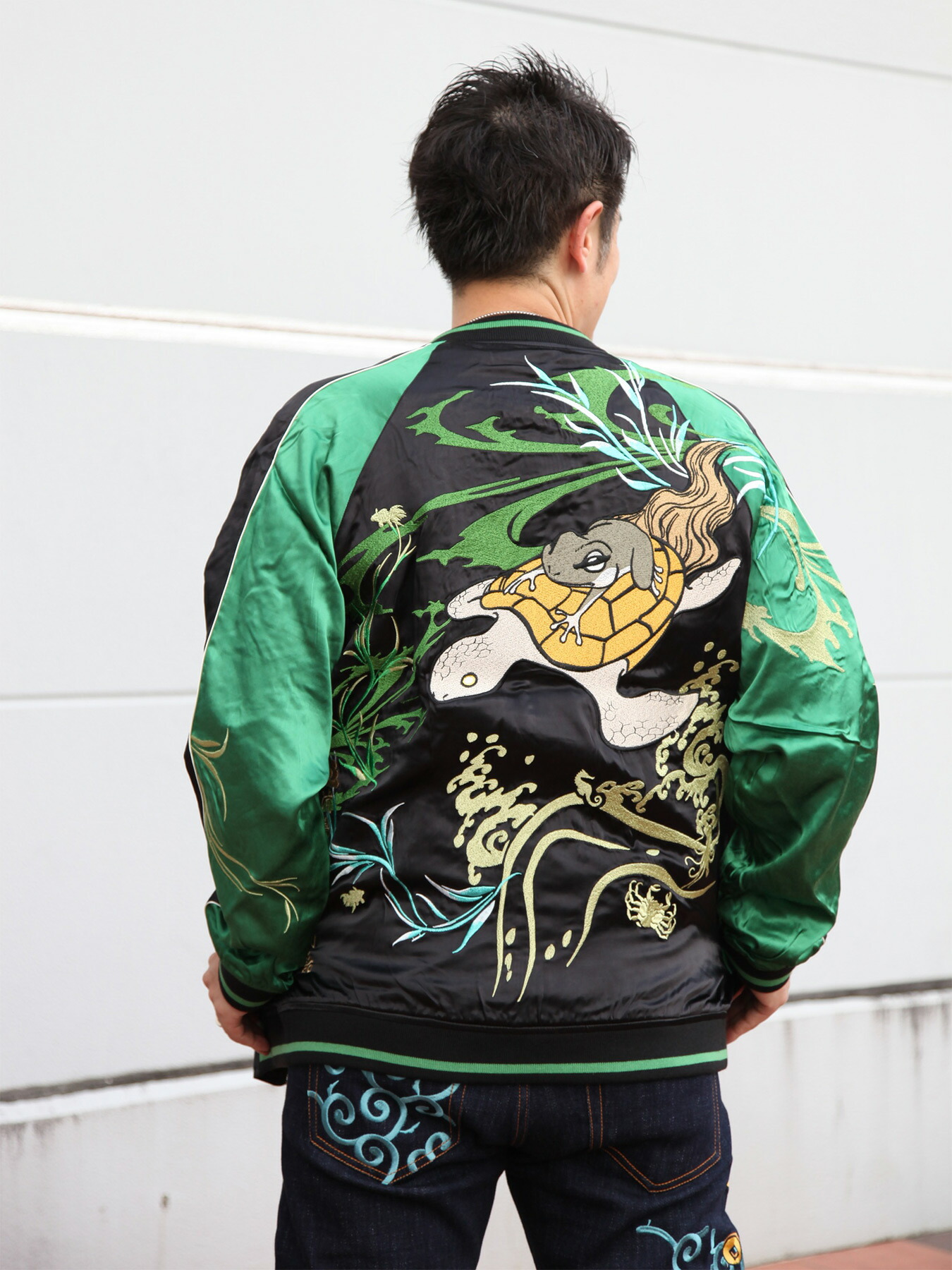 楽天市場】＜送料無料＞【参丸一】浦島蛙遊覧 総刺繍 リバーシブル