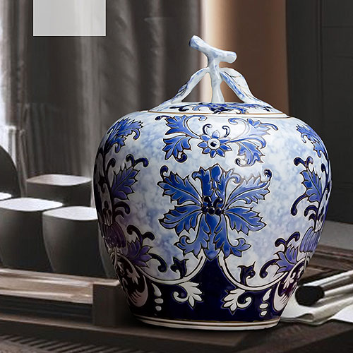 飾り蓋壺 陶器 草の陣 在銘 共箱 蓋物 飾り蓋壺 陶器 草の陣 在銘 共箱