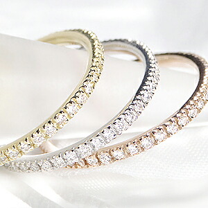 楽天市場】K18PG 0.2ct ダイヤモンド フルエタニティリング ピンキー