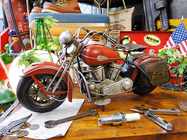 楽天市場】インディアンバイク ブリキオブジェ アメリカン雑貨