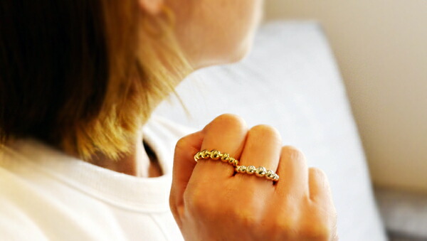 楽天市場】グラジュアリーボールリングフルエタニティーK10K18PT950