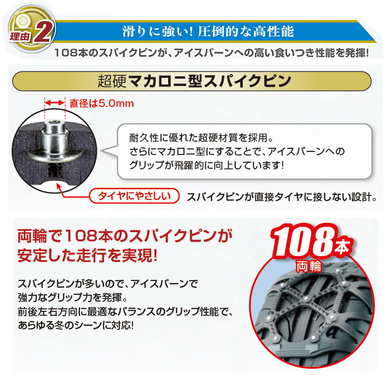 楽天市場】バイアスロン（公式）正規品 QE18 タイヤチェーン 非金属
