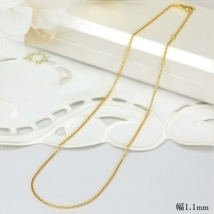 楽天市場】K18 小豆/あずき/あづき/アズキチェーン ネックレス(18k、18