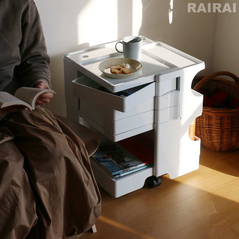 楽天市場】ボビーワゴン 2段 3トレイ ホワイト ブラック ビーライン B