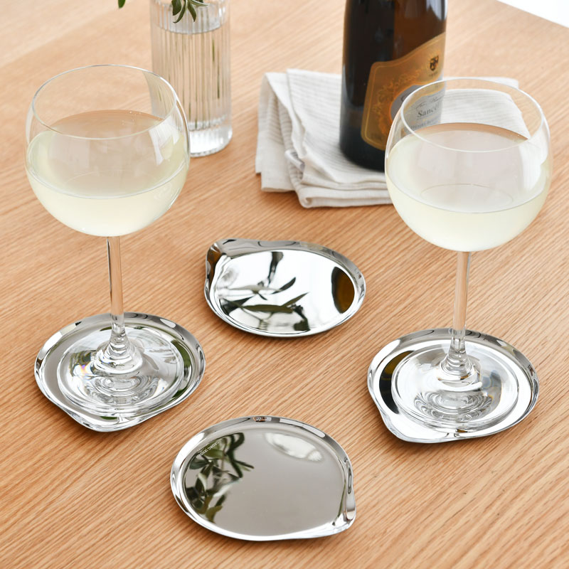 純銀/ガラス】ワイングラスコースター 6枚 スターリングシルバー Lunt