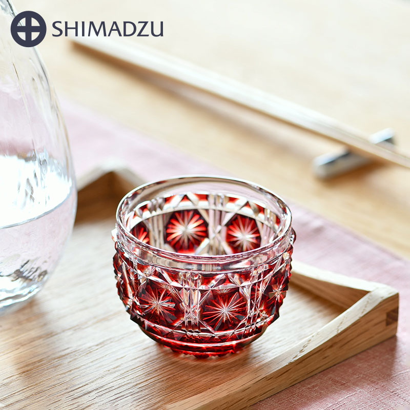 楽天市場】薩摩切子 猪口 大 cut18 紅 復元 島津薩摩切子 薩摩ガラス