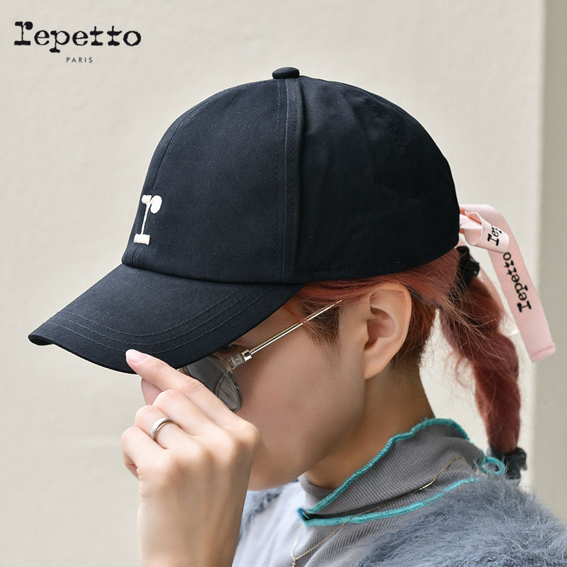 楽天市場】レペット キャップ リボン付き ロゴ ブラック 黒 ピンク