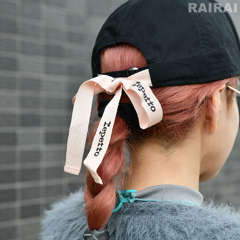 楽天市場】レペット キャップ リボン付き ロゴ ブラック 黒 ピンク