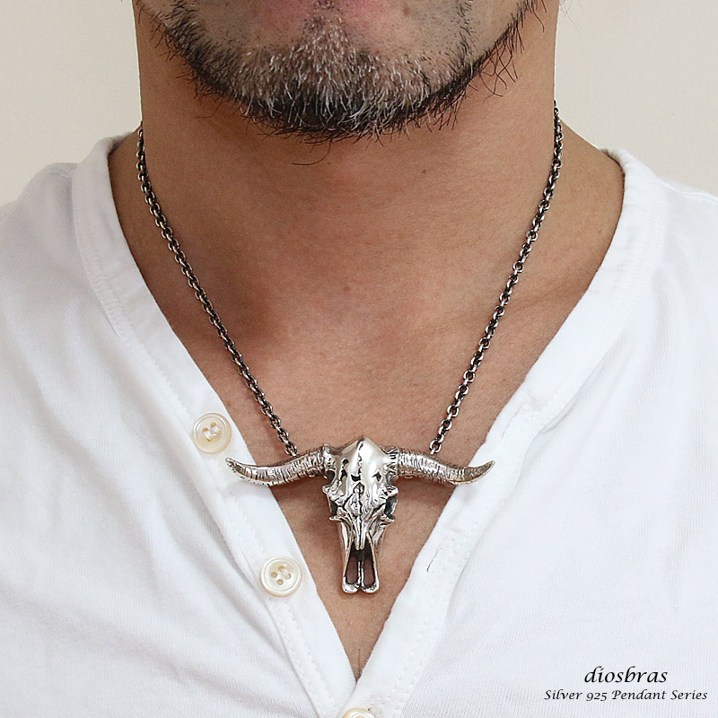 楽天市場】バッファロースカル ペンダント トップ 存在感のあるリアル