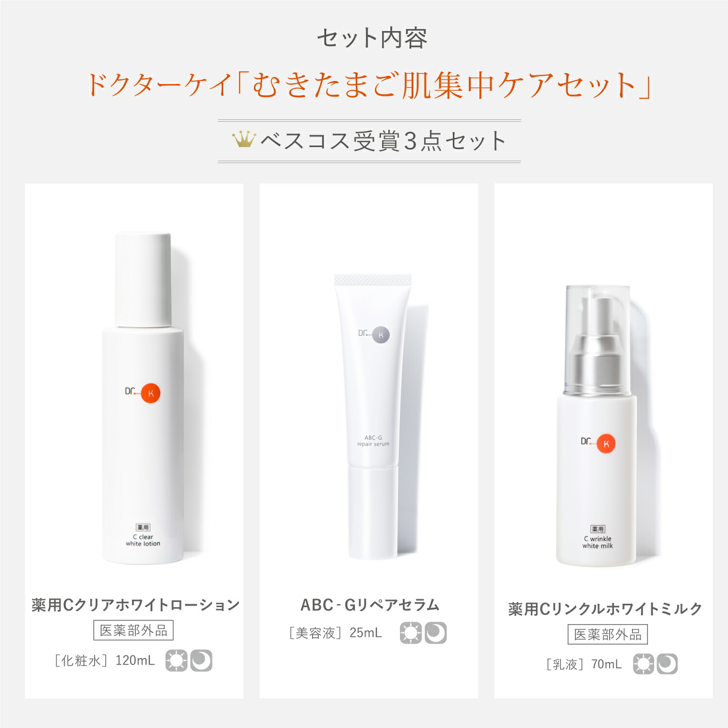 楽天市場】【ベスコス受賞3点セット】公式ドクターケイ むきたまご肌