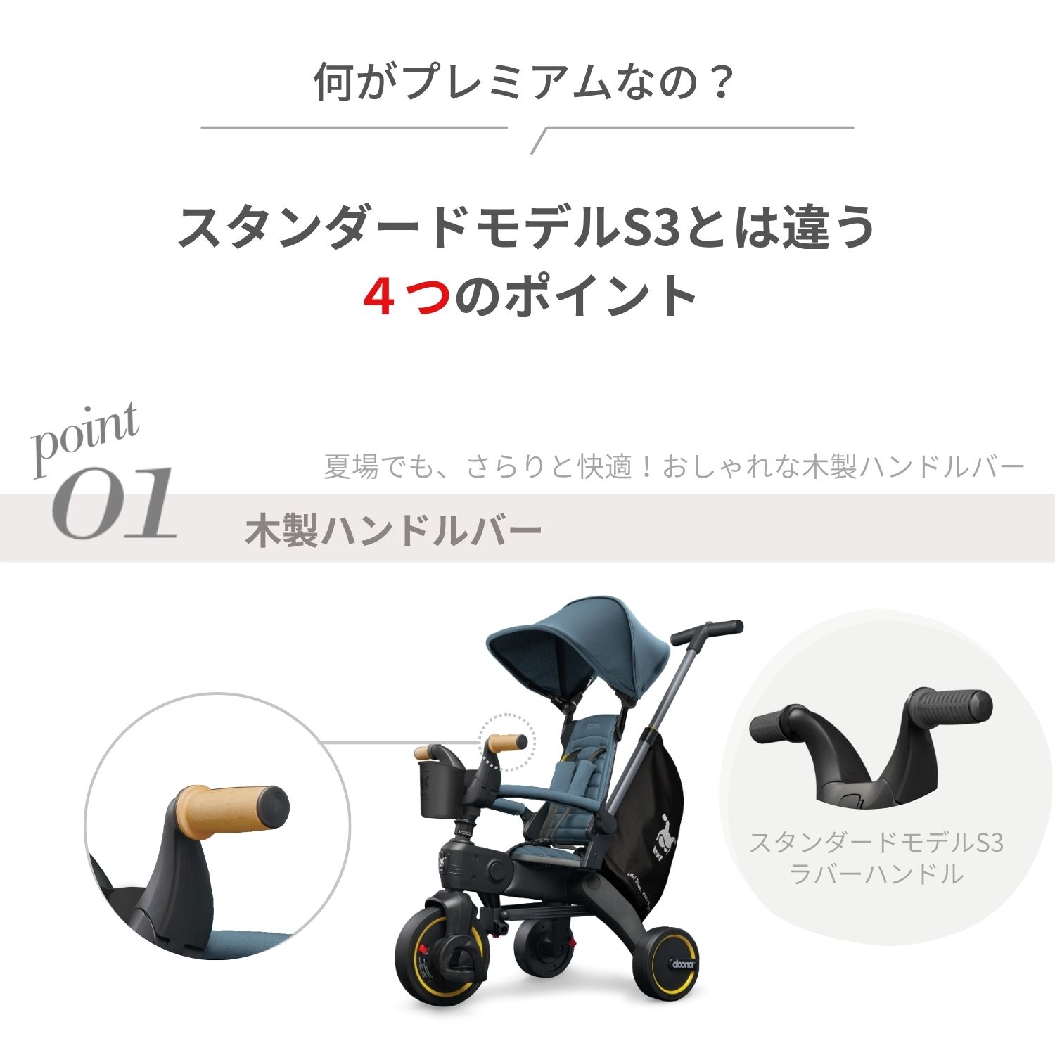 楽天市場】リキトライク プレミアム 手押し棒つき 折りたたみ 三輪車