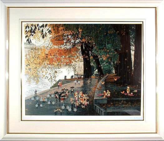 楽天市場】ヒロヤマガタ シルクスクリーン 2001 セーヌ川にて