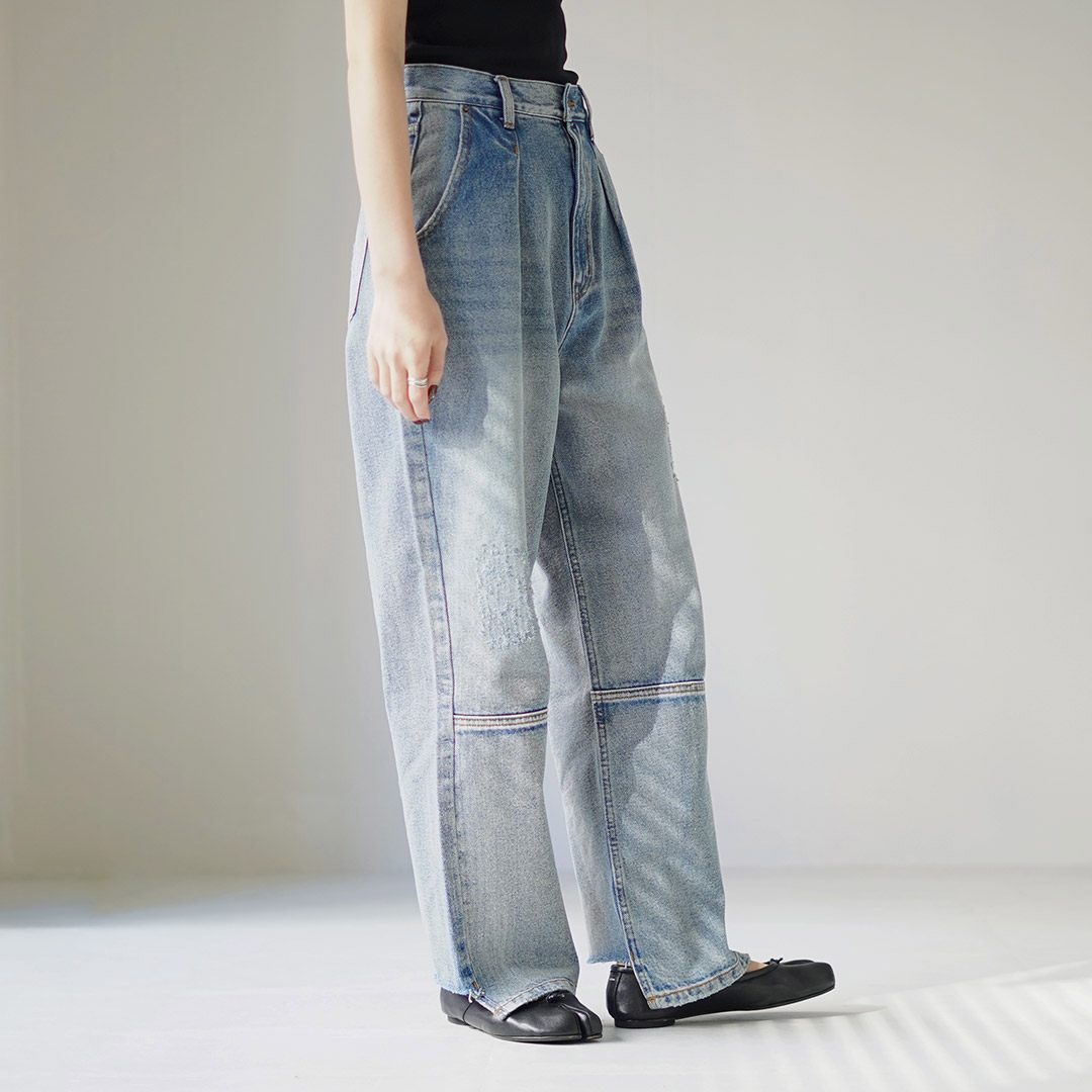 楽天市場】【穿き比べあり】YENN（イェン） ハイライズ タック ワイド