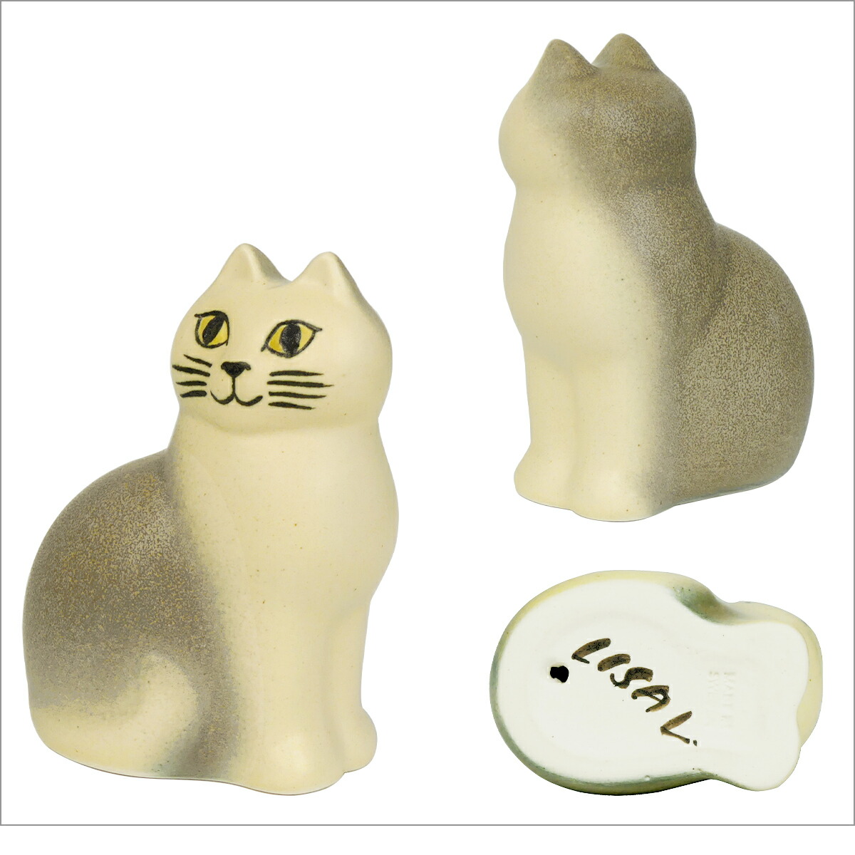 楽天市場】リサラーソン 猫 キャットマンズ ミニ(小） グレー 動物