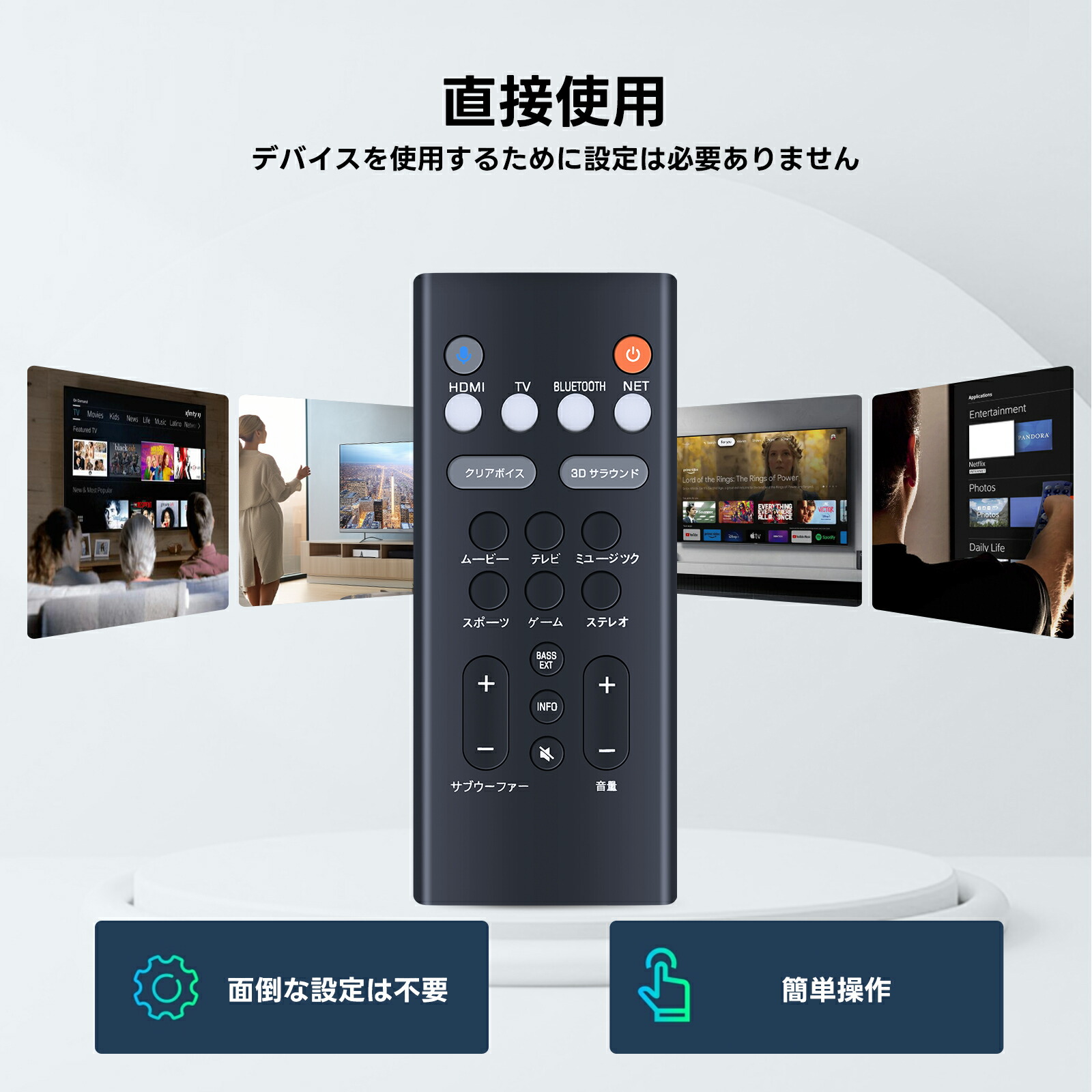 楽天市場】サウンドバーリモコン VDQ7610 for YAMAHA リモコン