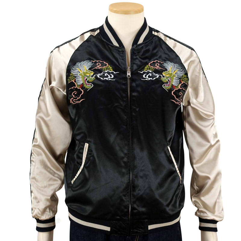 楽天市場】龍と日本地図刺繍リバーシブルスカジャン JSKJ-001